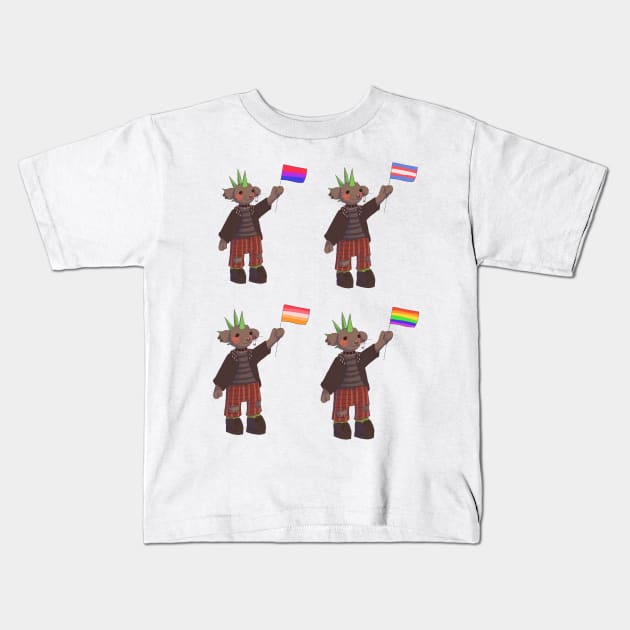 Punk mice holding pride flags Kids T-Shirt by annoyingarts